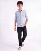 Boys Panelled Cotton Casual Shirt