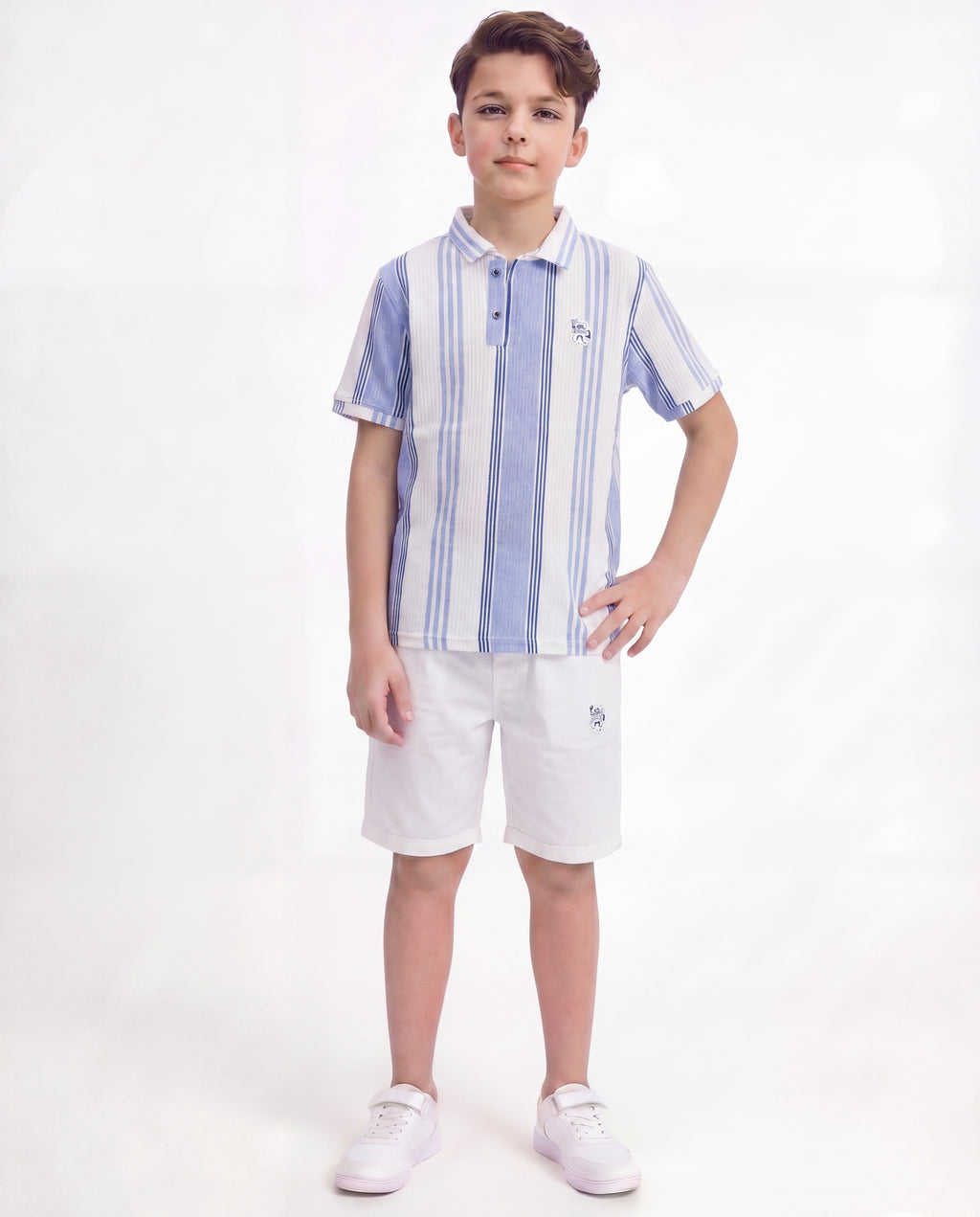 Boys Striped Polo Co-Ord Set