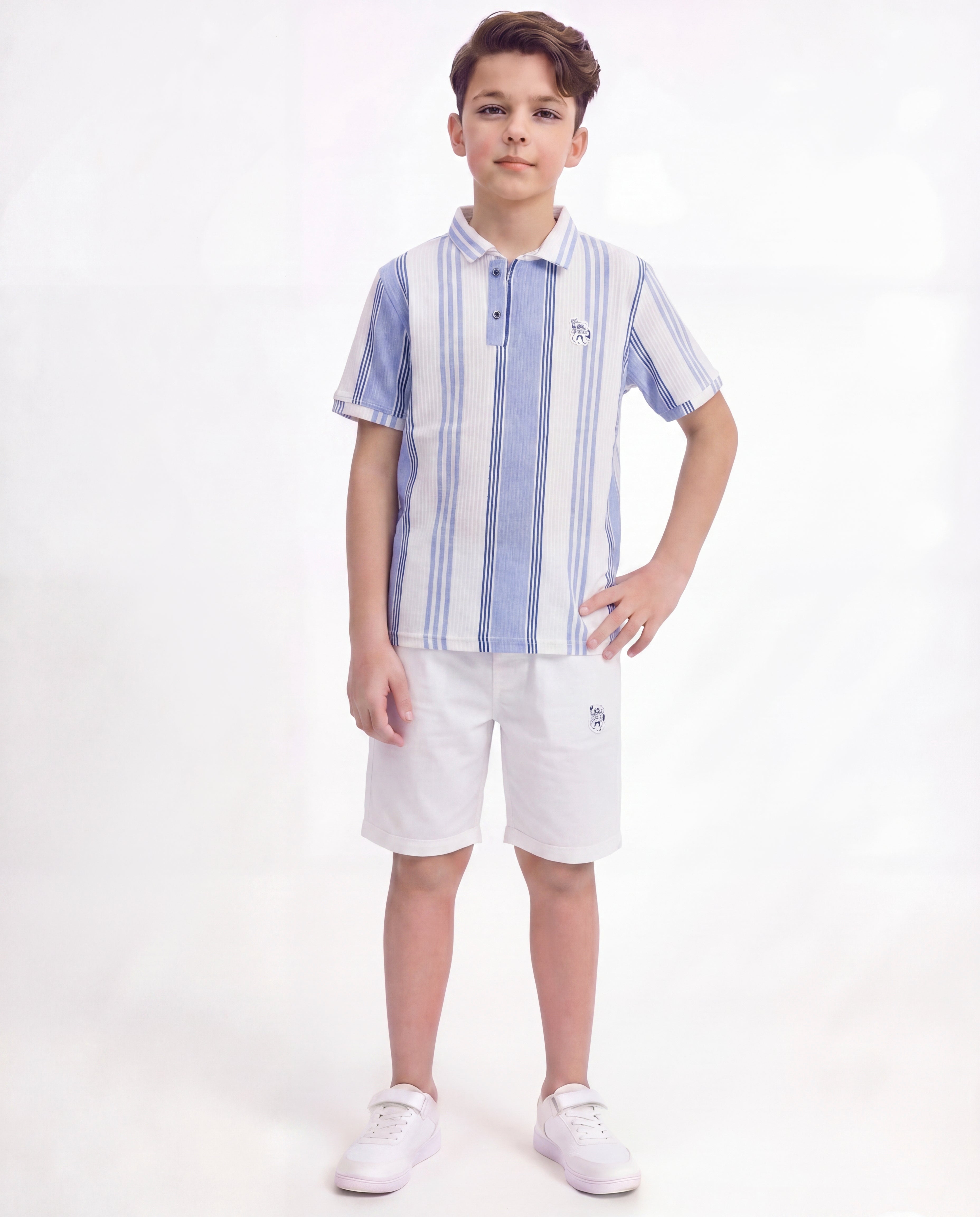 Boys Striped Polo Co-Ord Set