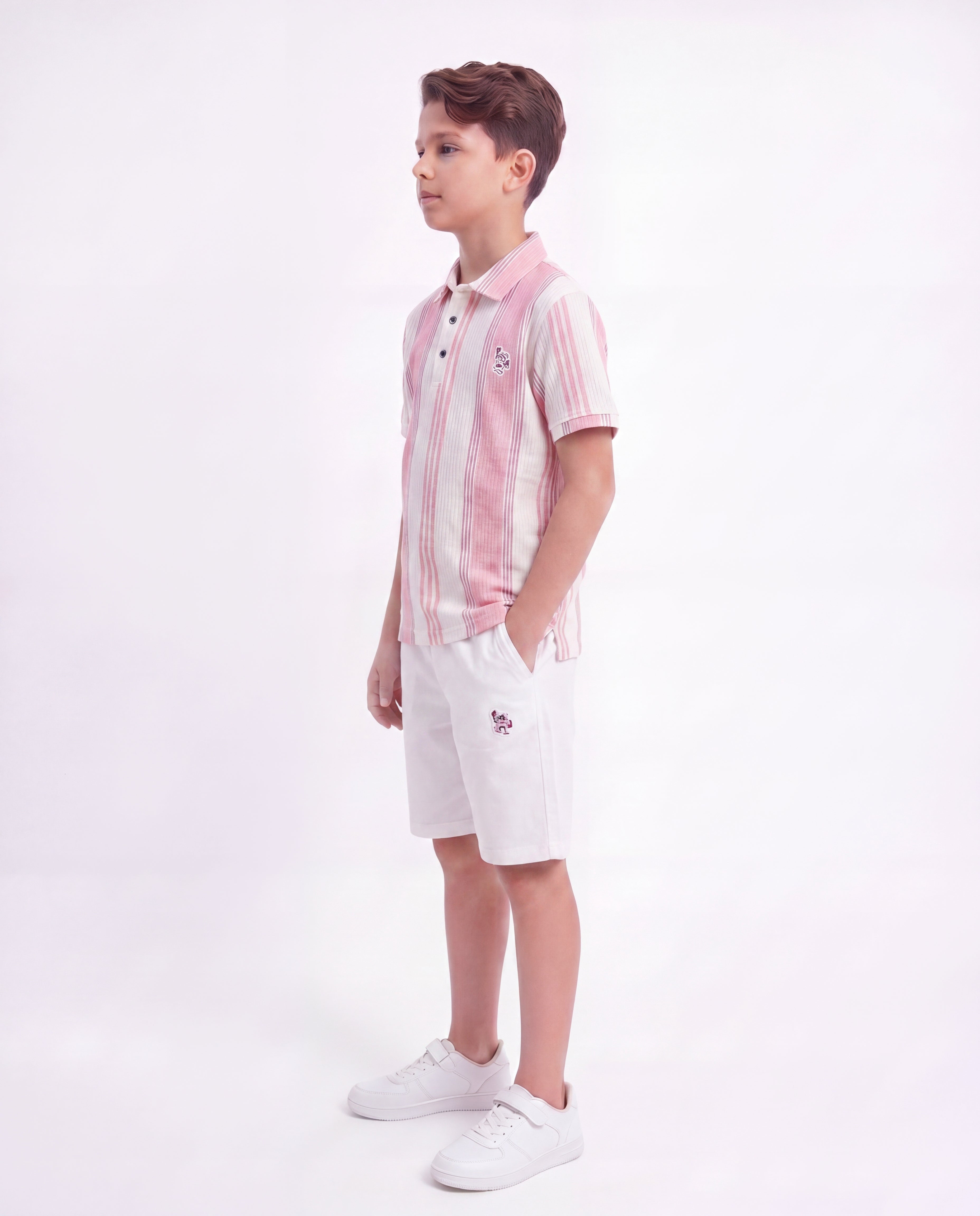 Boys Striped Polo Co-Ord Set