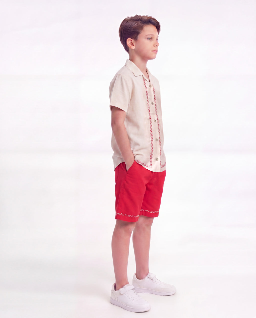 Boys Embroidered Resort Co-Ord Set