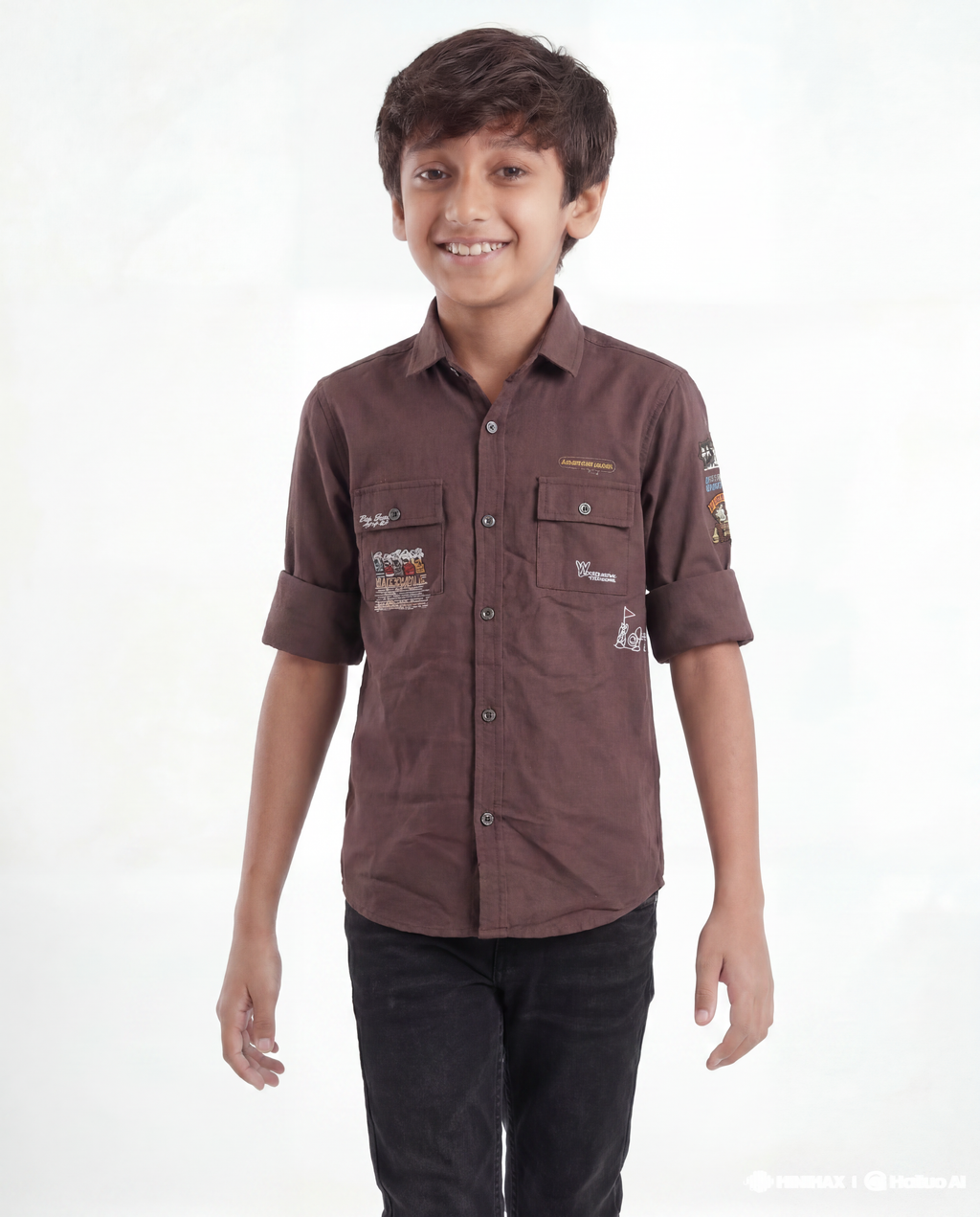 Boys Utility Pocket Casual Shirt