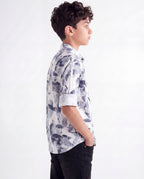 Monochrome Leaf Print Shirt