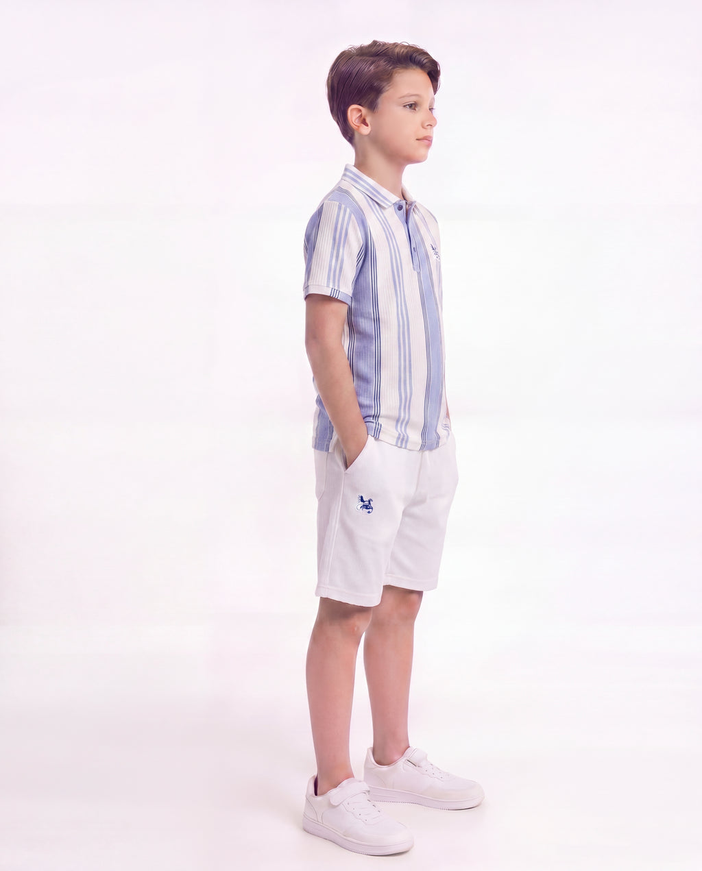 Boys Striped Polo Co-Ord Set