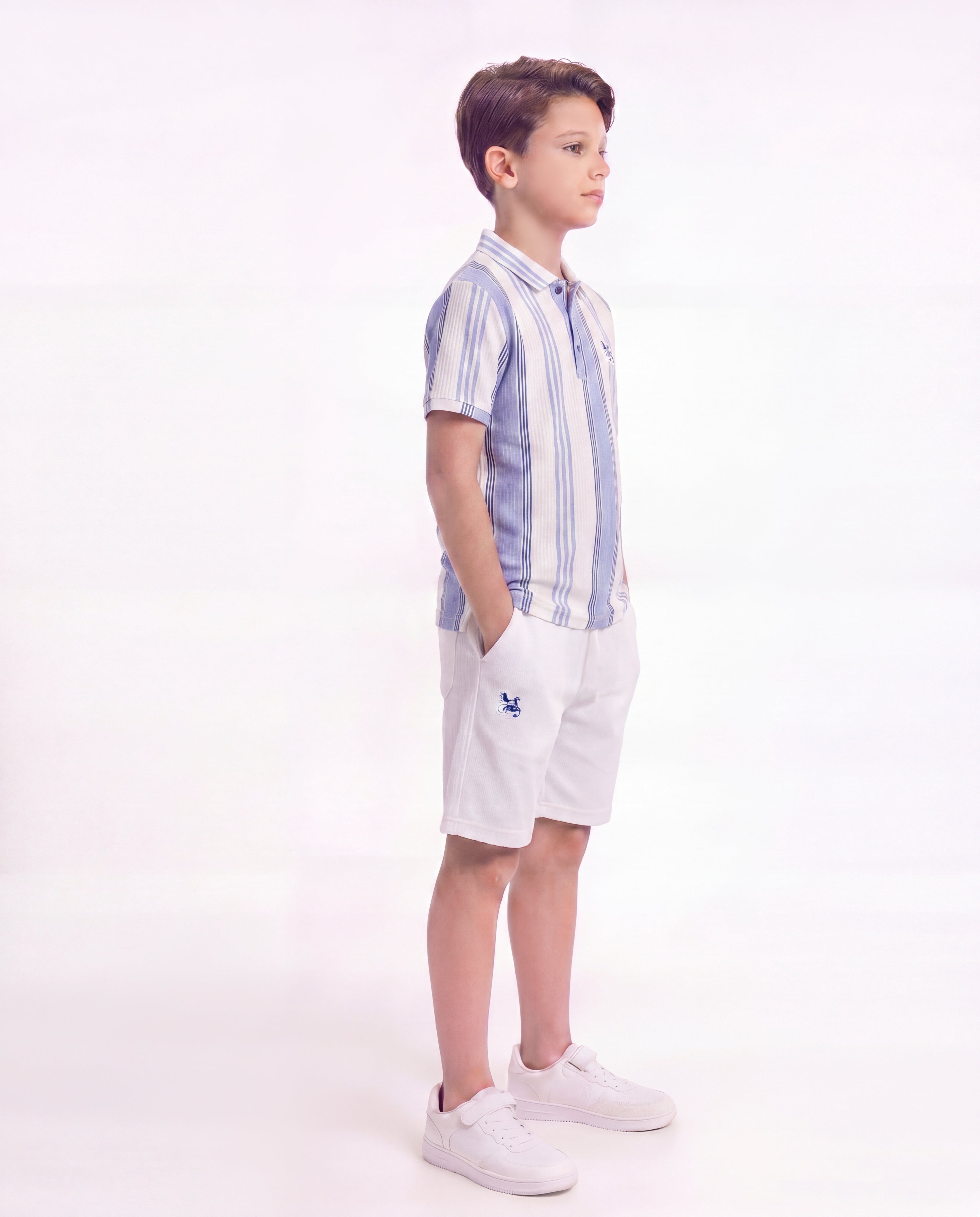 Boys Striped Polo Co-Ord Set