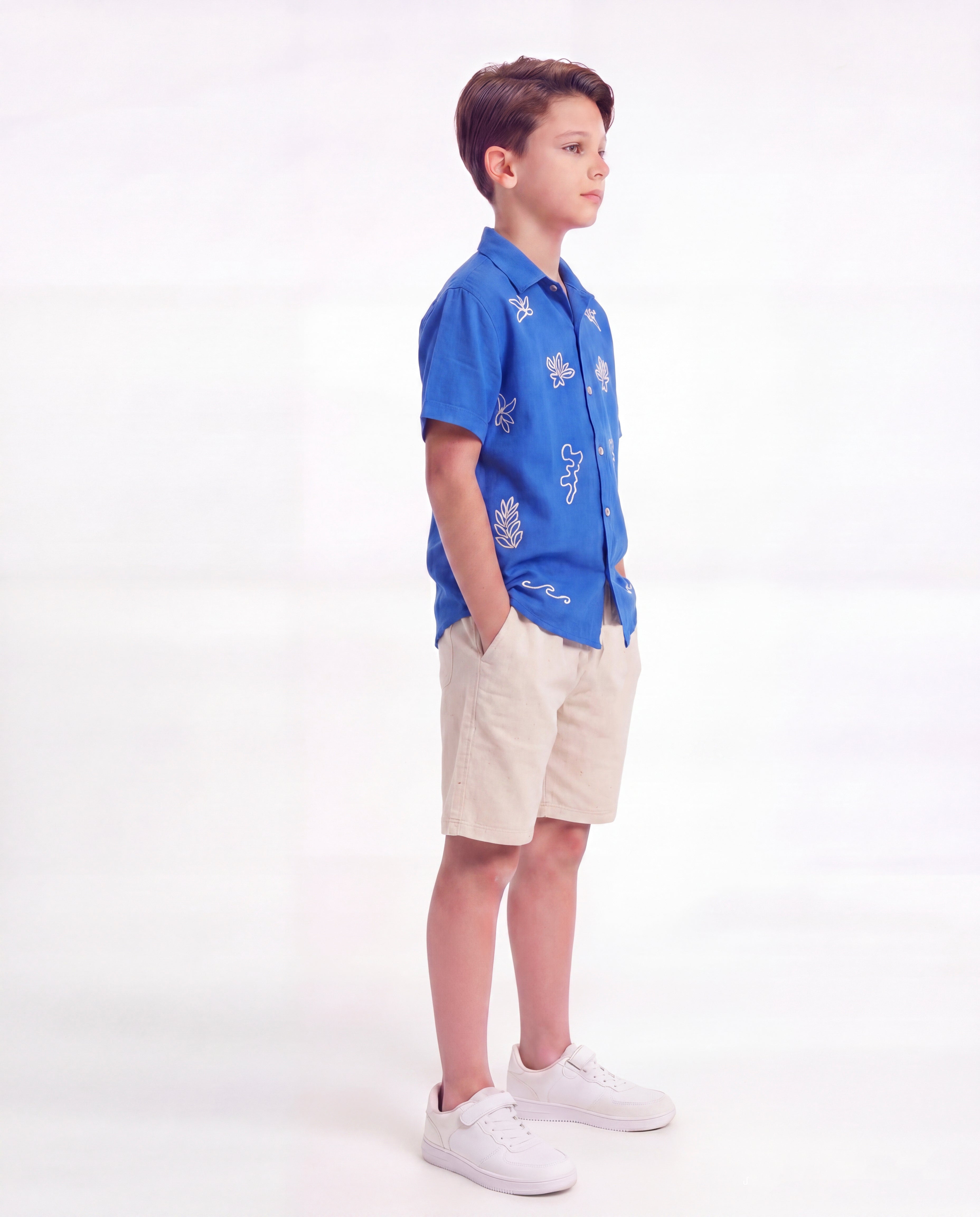 Boys Tropical Embroidered Co-Ord Set