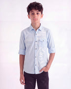 Boys Panelled Cotton Casual Shirt