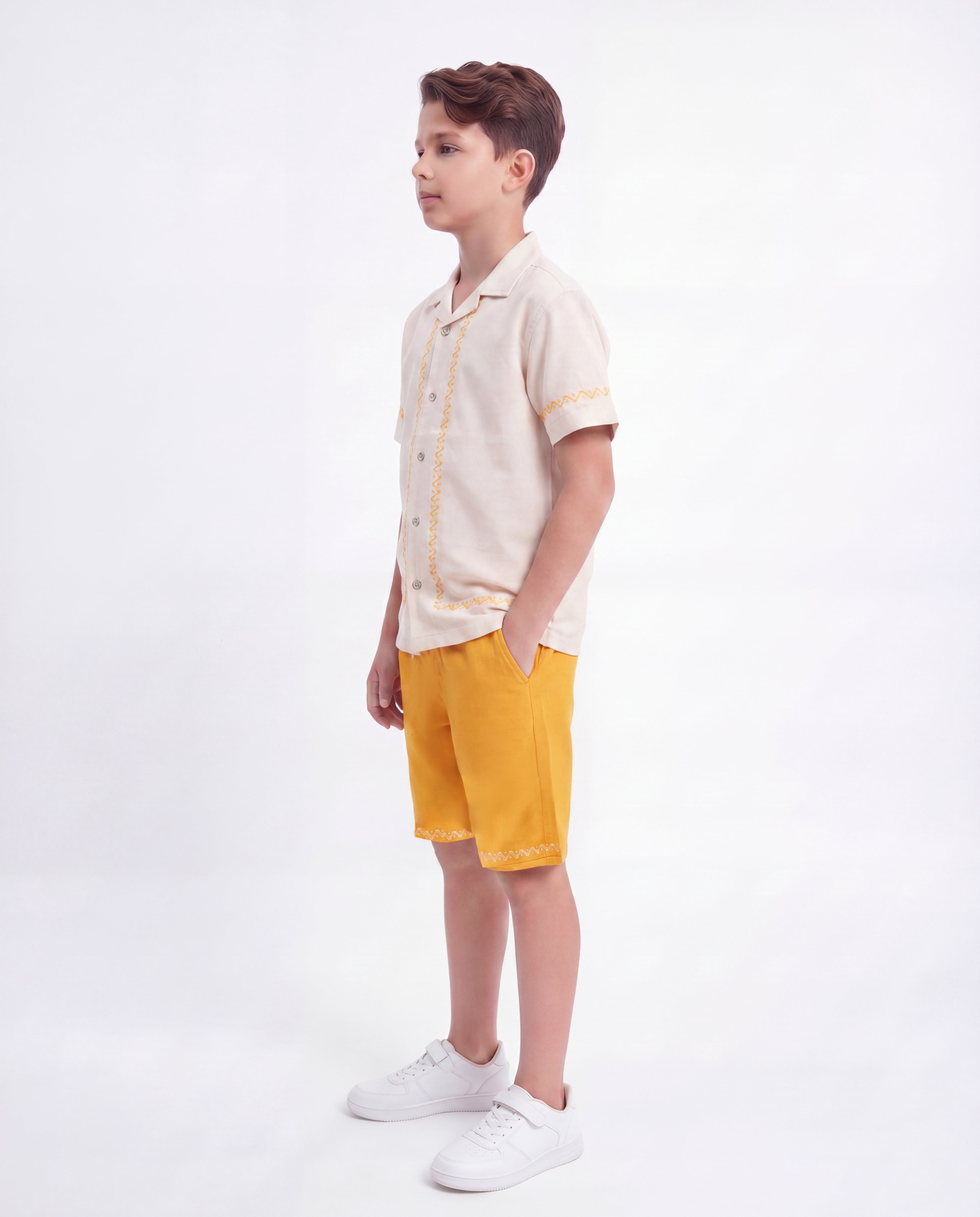 Boys Embroidered Resort Co-Ord Set