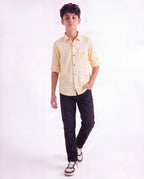 Boys Panelled Cotton Casual Shirt