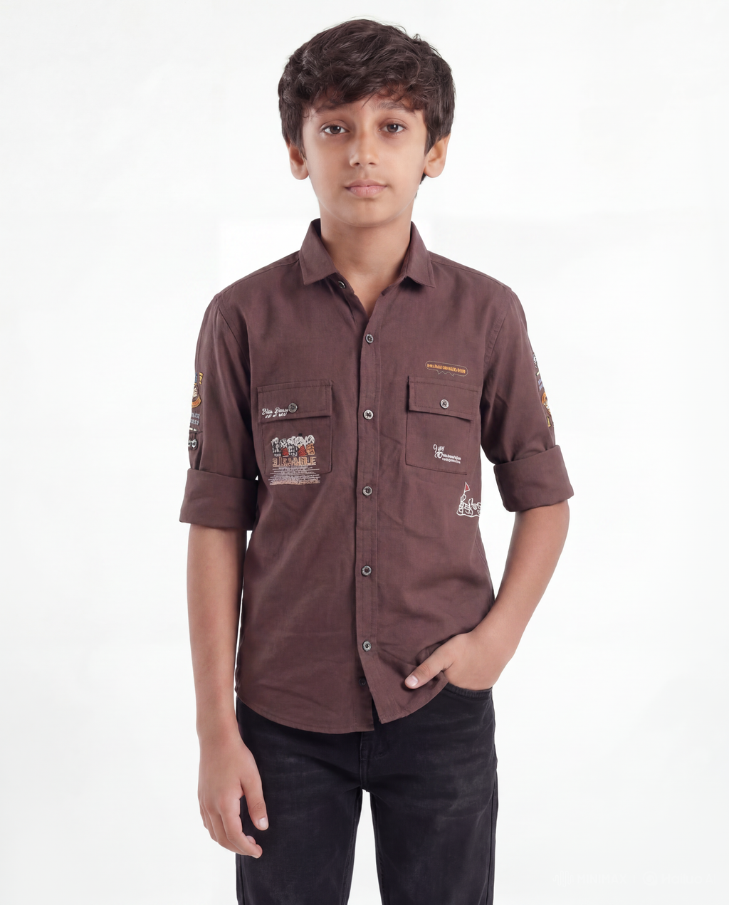 Boys Utility Pocket Casual Shirt