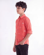 Cloud Embroidered Casual Shirt