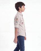 Boys Utility Pocket Casual Shirt