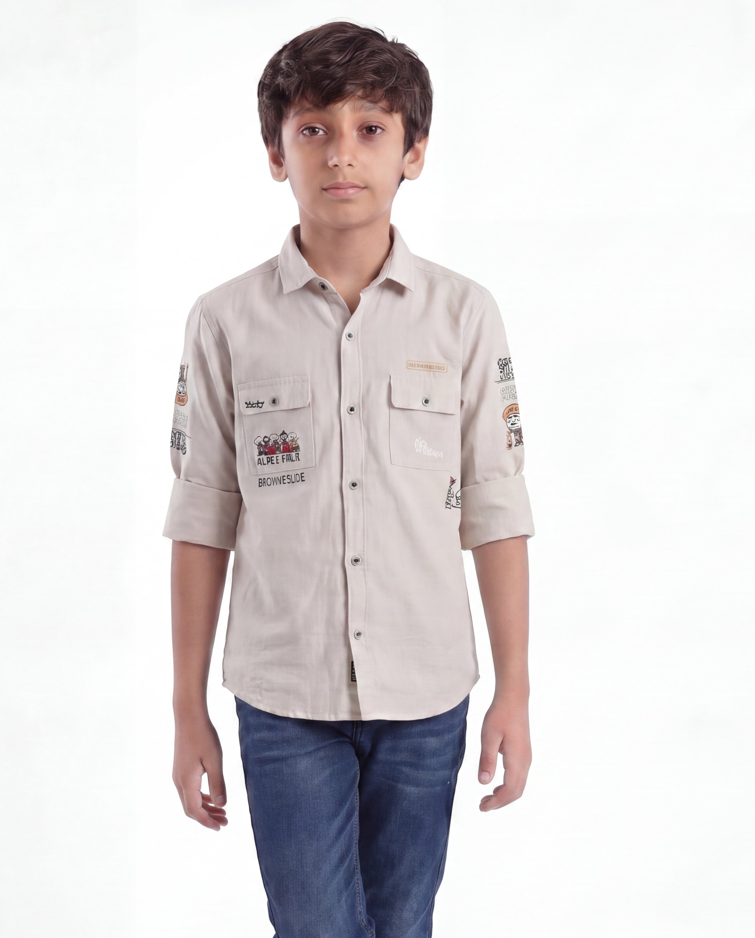 Boys Utility Pocket Casual Shirt