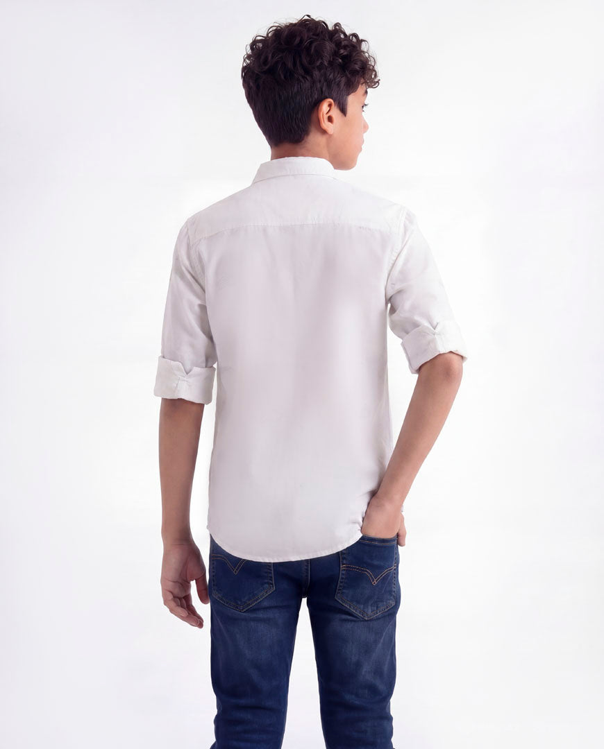 Cloud Embroidered Casual Shirt