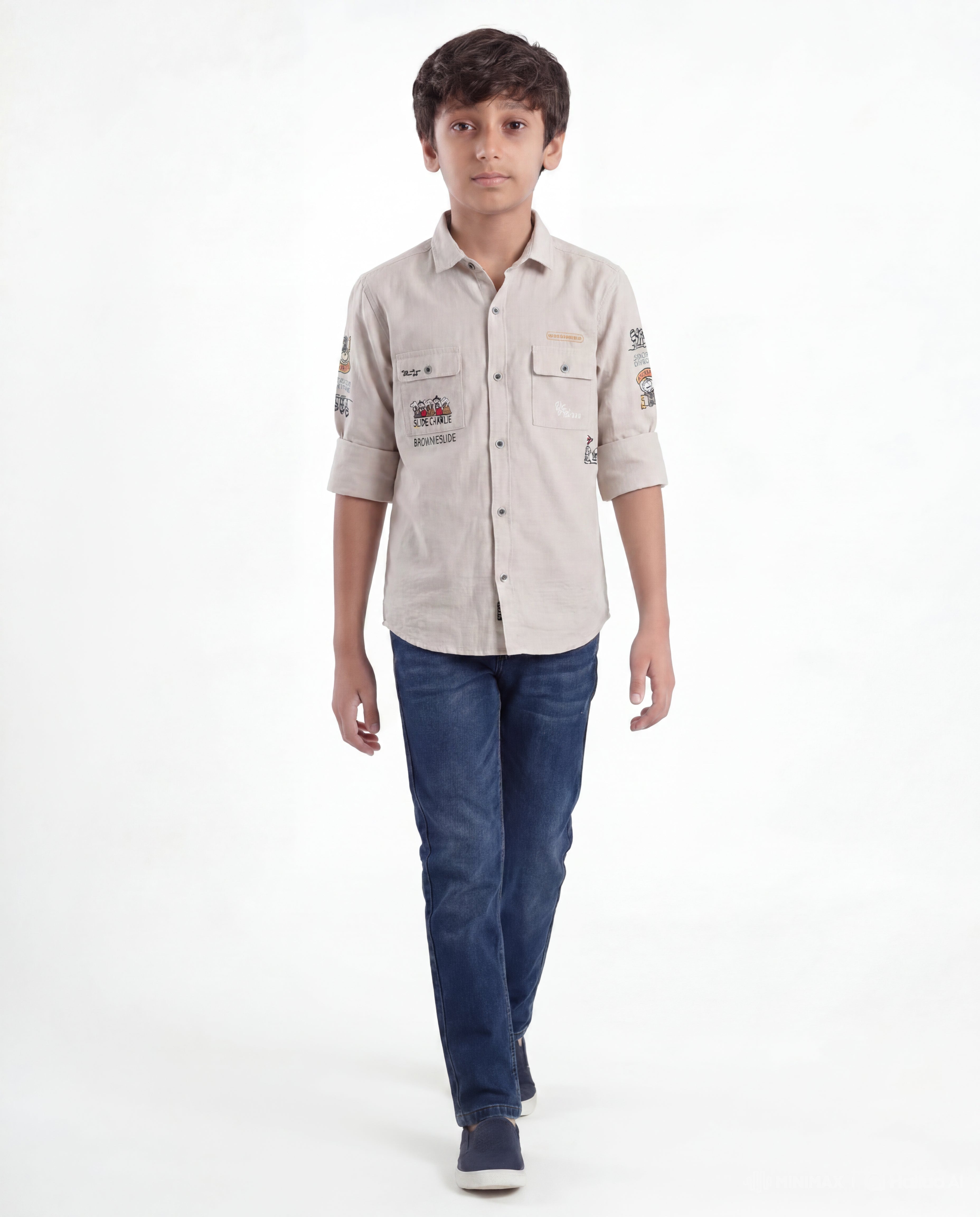Boys Utility Pocket Casual Shirt