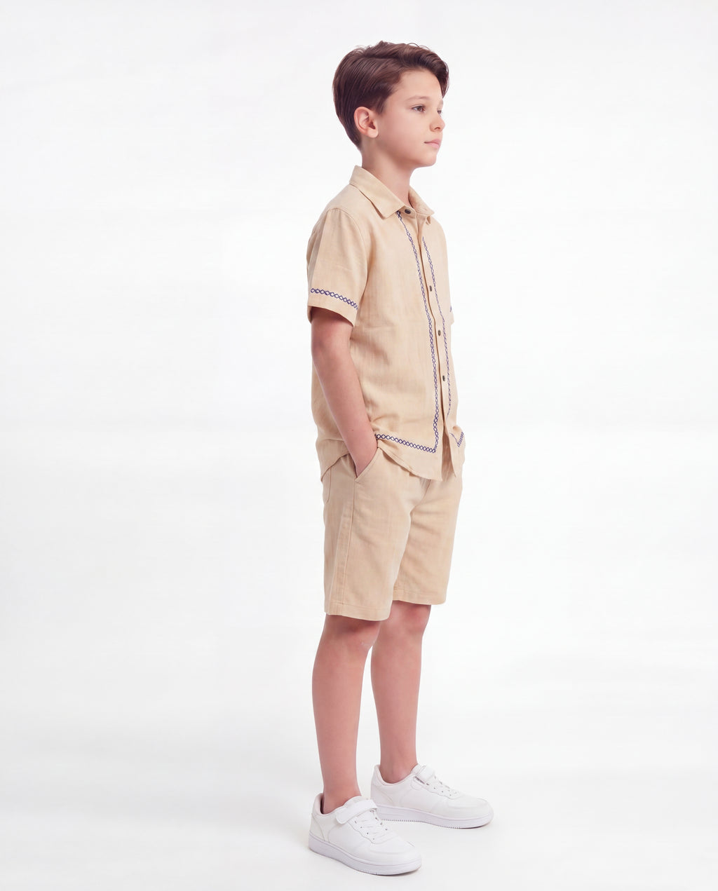 Boys Embroidered Resort Co-Ord Set
