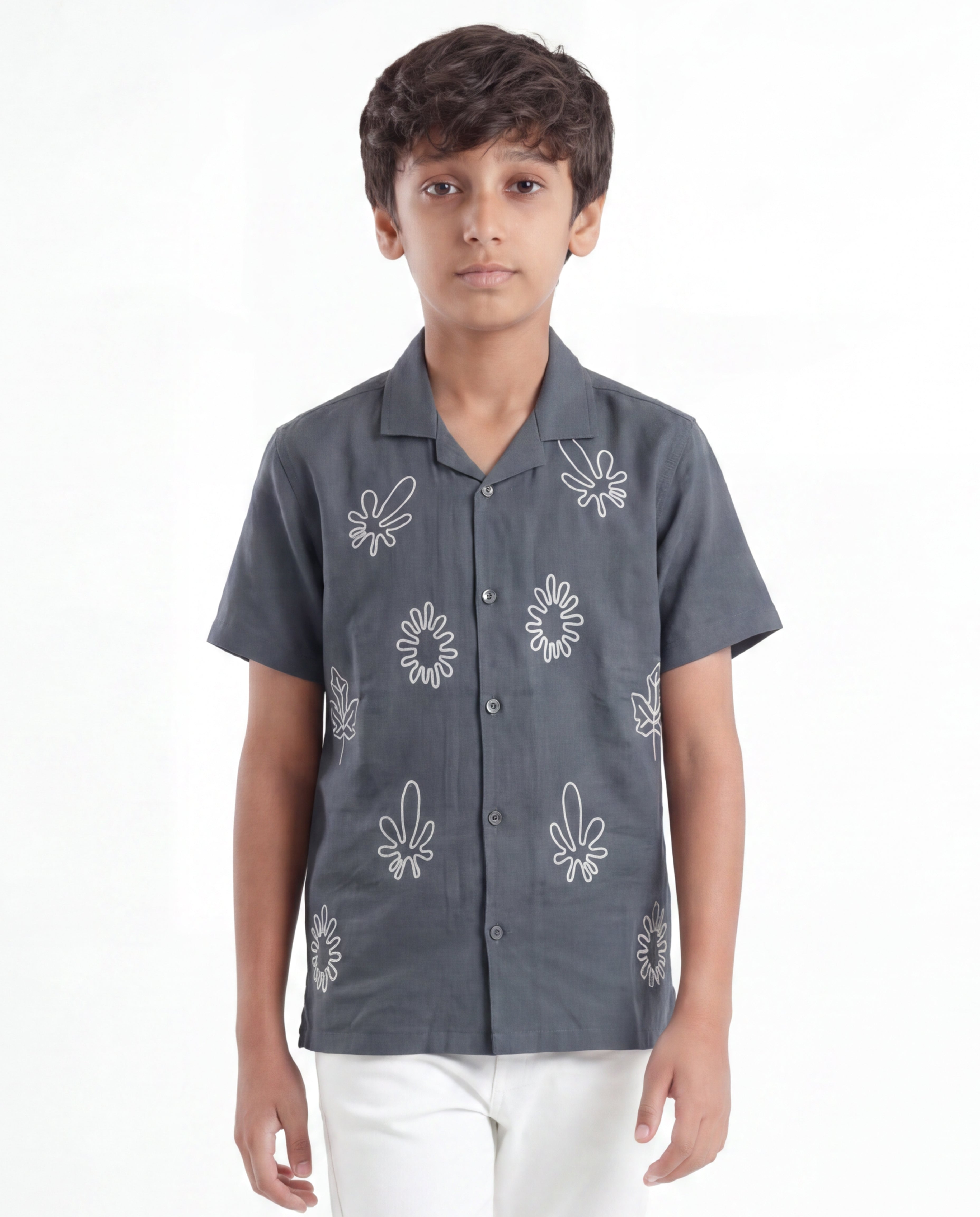 Tropical Embroidered Resort Shirt