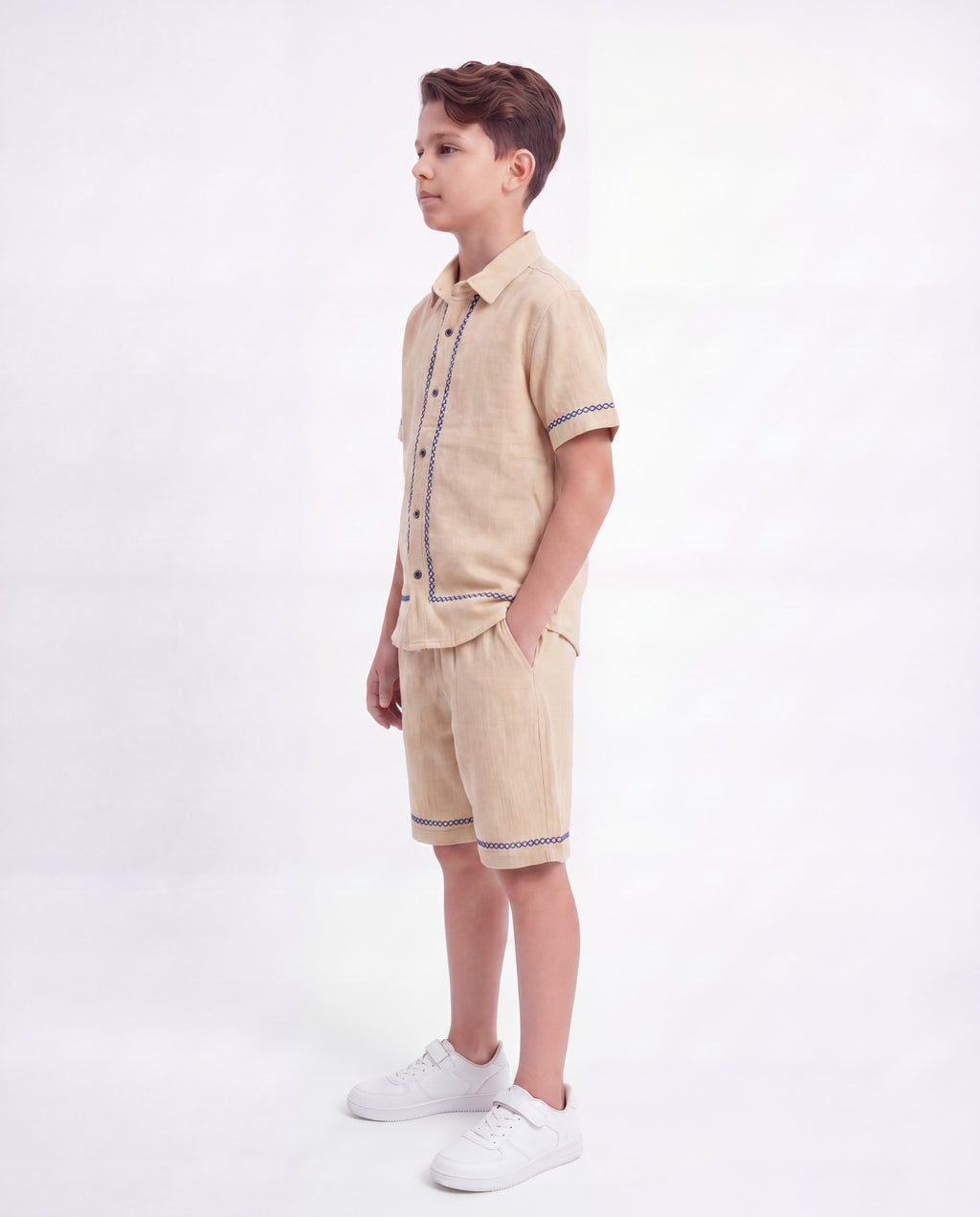 Boys Embroidered Resort Co-Ord Set