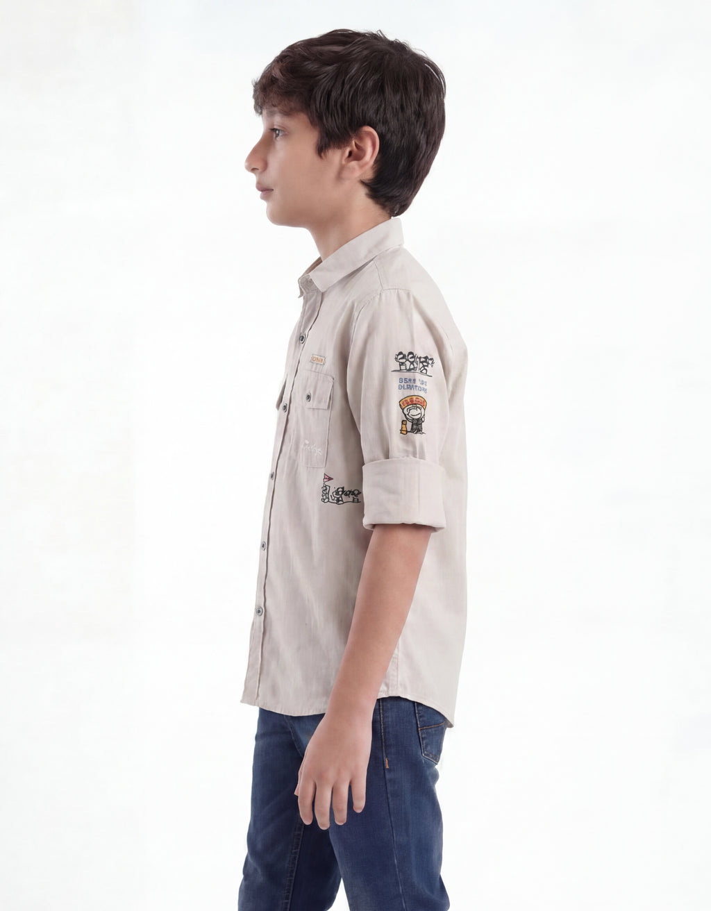 Boys Utility Pocket Casual Shirt