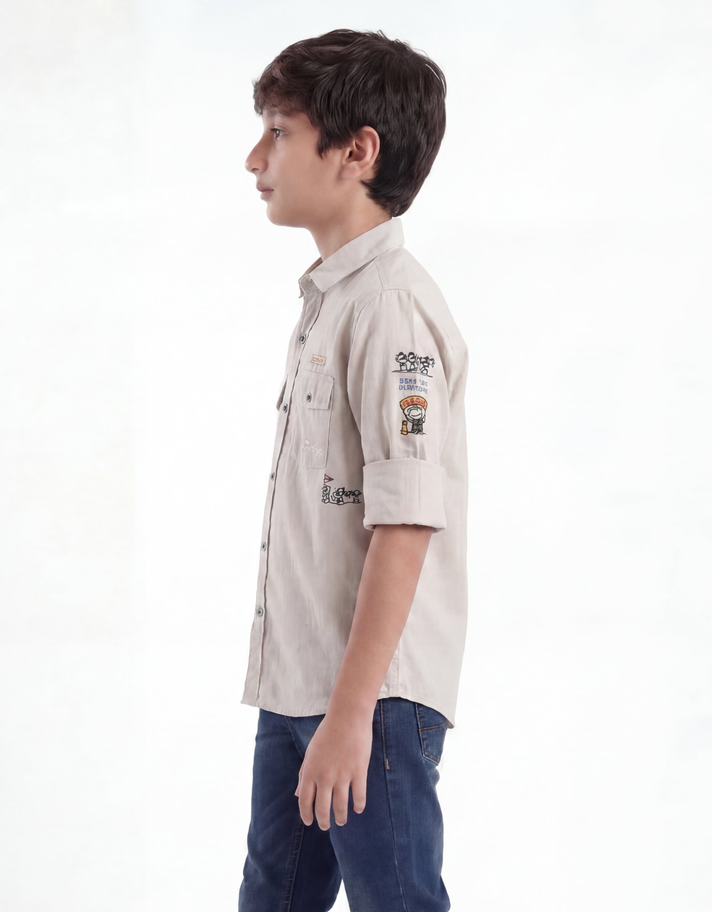 Boys Utility Pocket Casual Shirt
