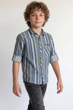 Smart striped button-down shirt