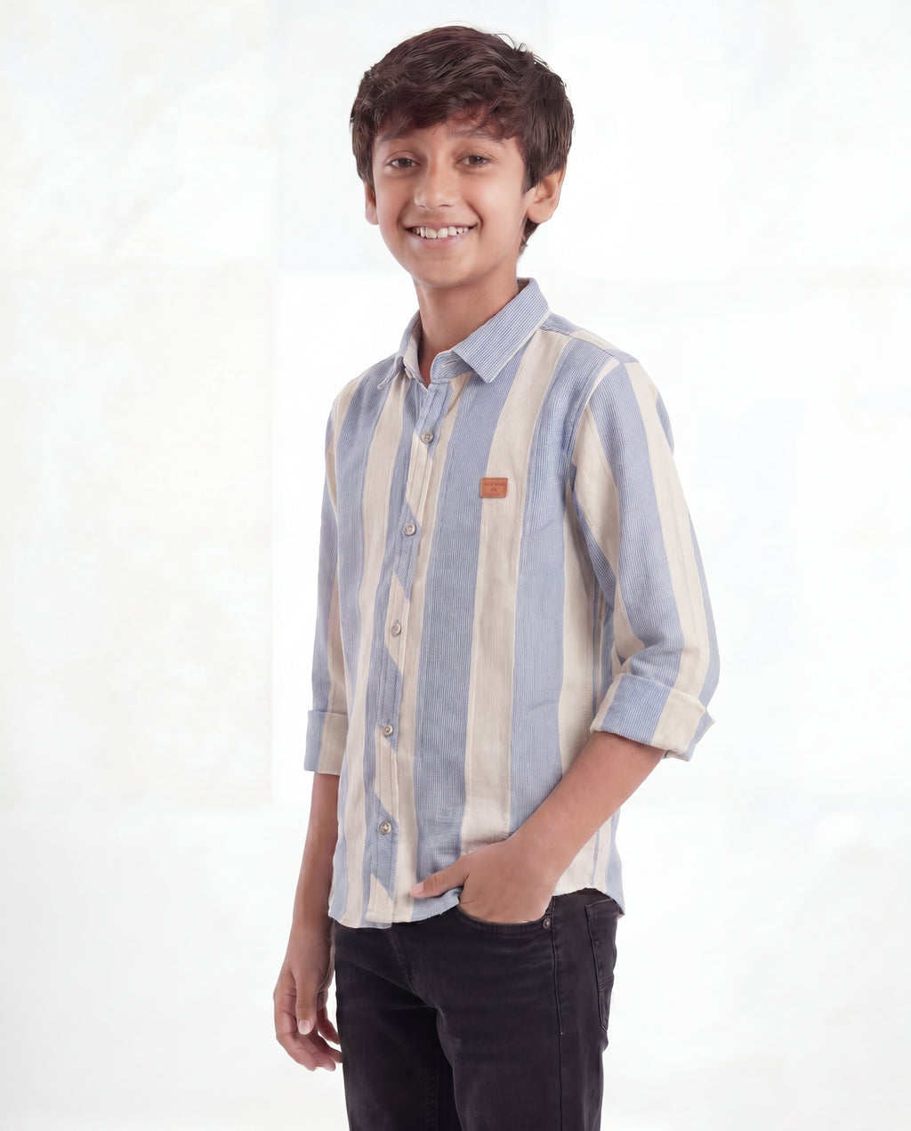 Smart Casual Striped Shirt for Boys