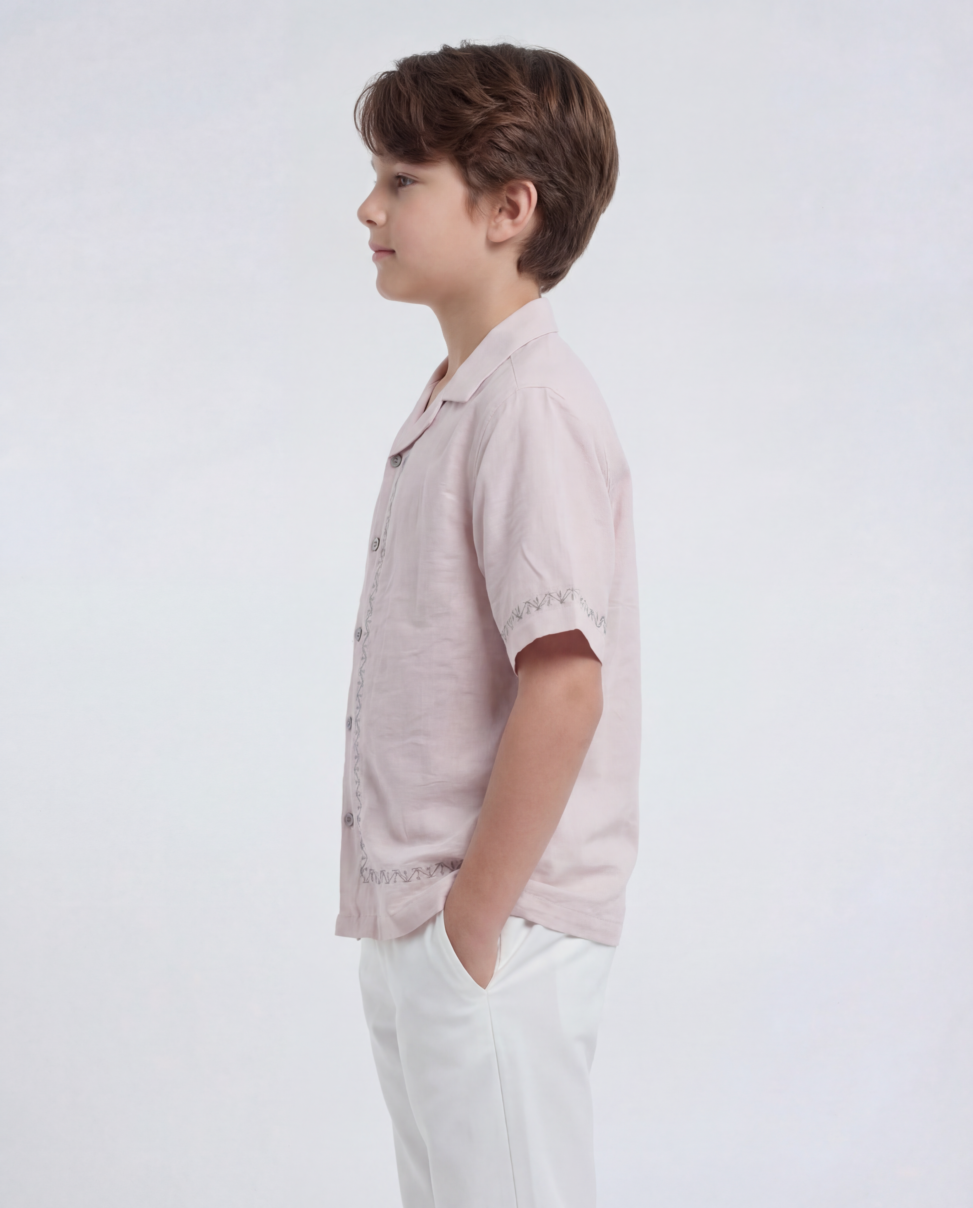 Boys' breezy short-sleeve Cuban shirt