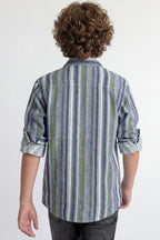 Smart striped button-down shirt