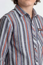 Smart striped button-down shirt