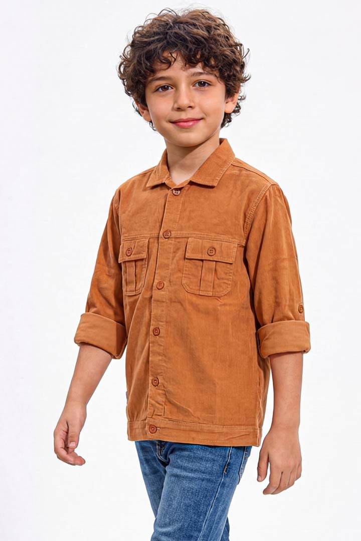 Rich rust-colored corduroy shirt